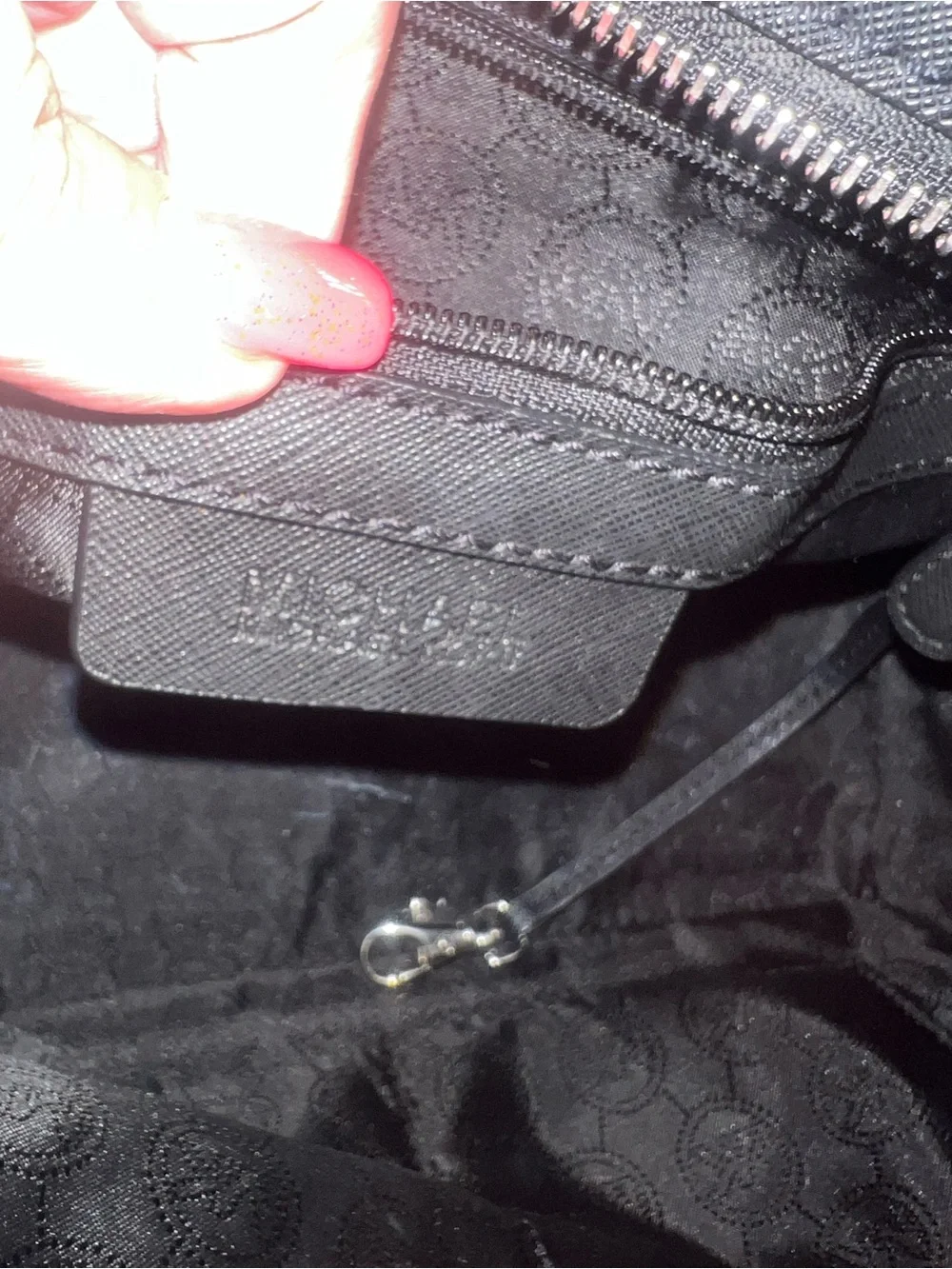 Michael Kors Black Saffiano Leather Satchel with Grommet Trim
